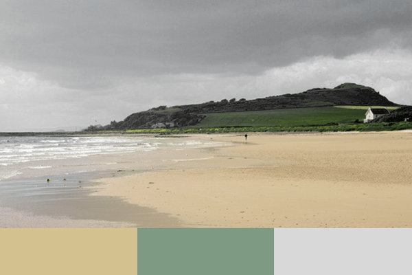 Image of Ayrshire coastline with Cumbrae Oysters Colour Palette highlighted